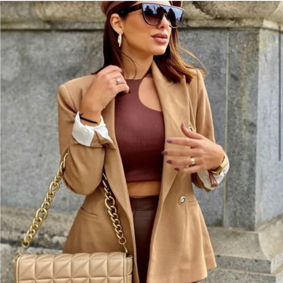 Zara camel blazer small Nwt
